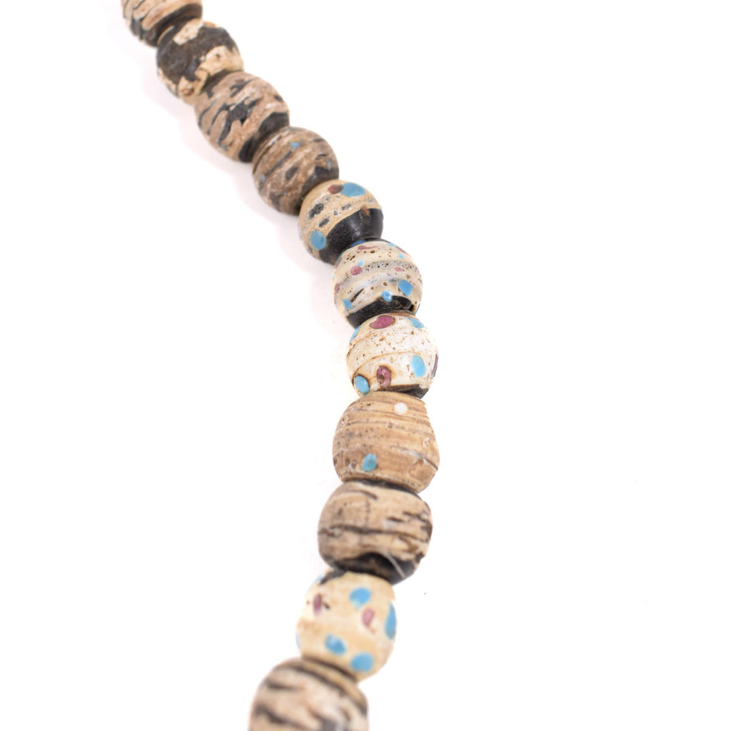 White Dotted Ethiopian Beads