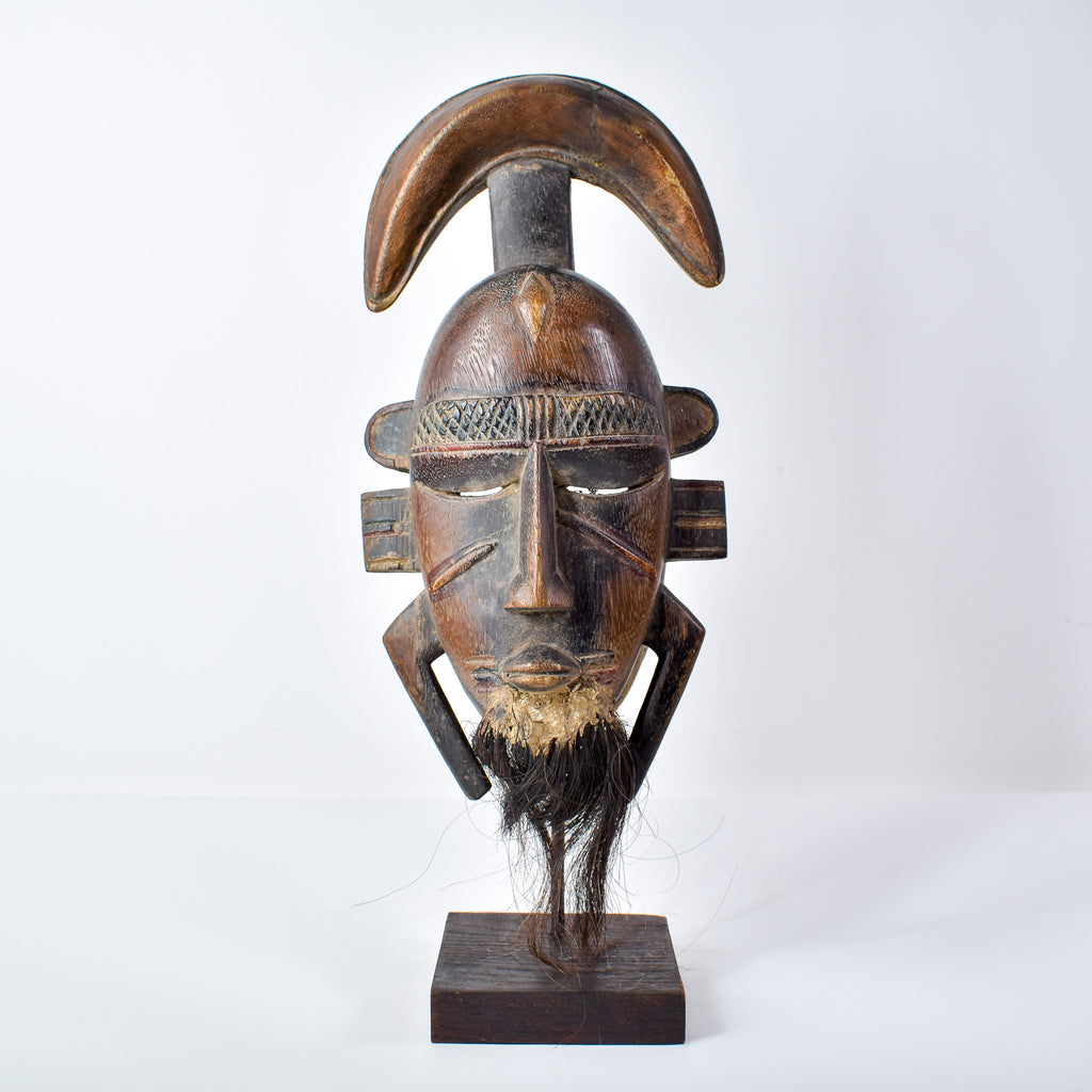 Djimini Ligbi Do Society Mask on Custom Stand Côte d'Ivoire