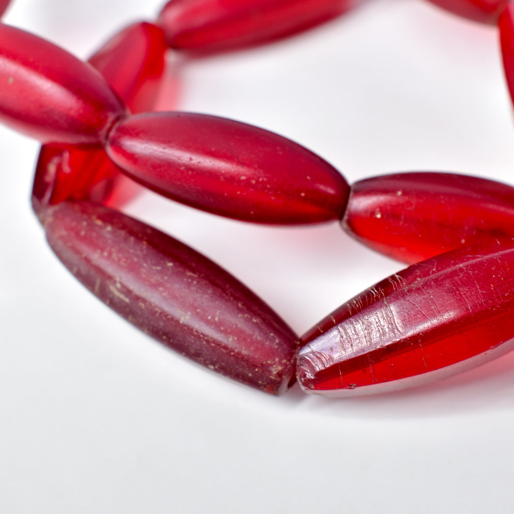 Bohemian Faceted Red Trade Beads