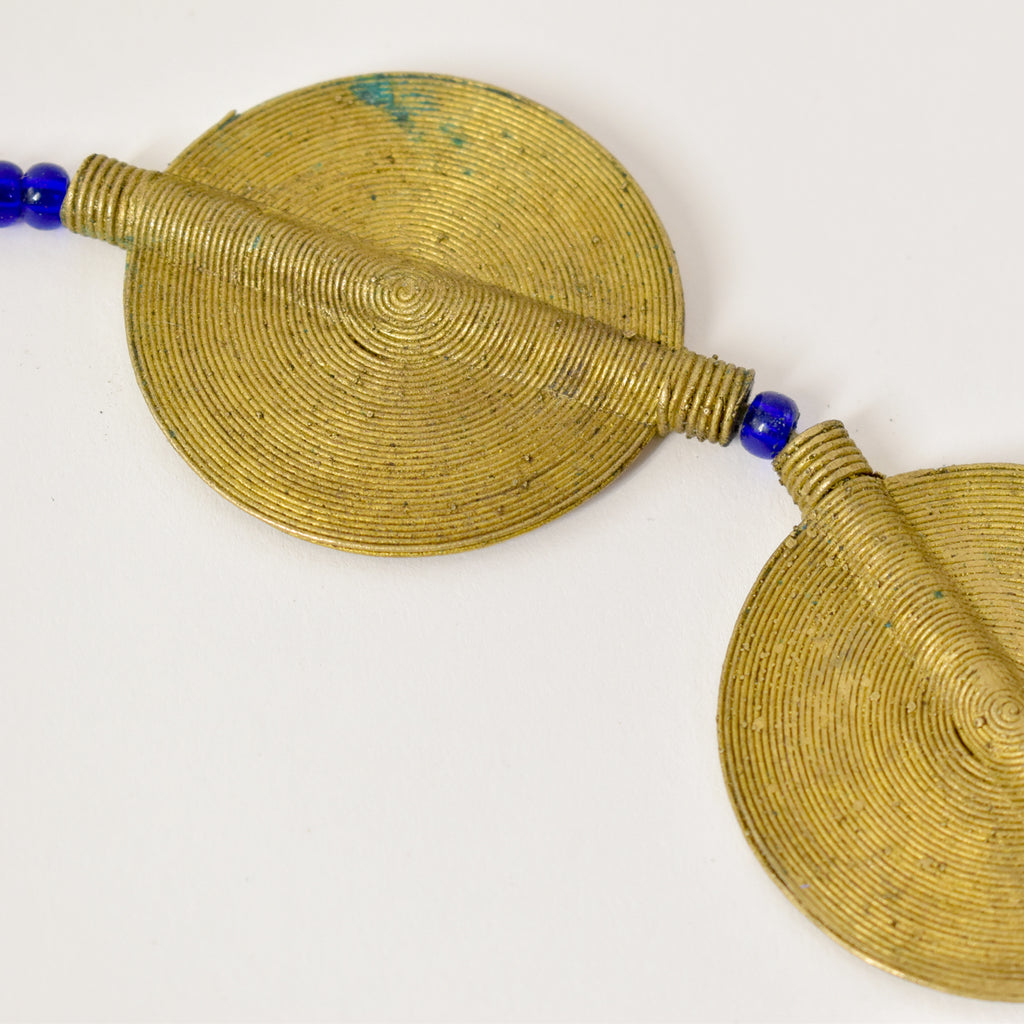 Baule Brass Coin Shaped Beads Côte d'Ivoire 26 inches