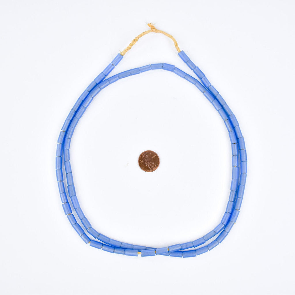 Bida Glass Blue Trade Beads Nigeria 40 Inch