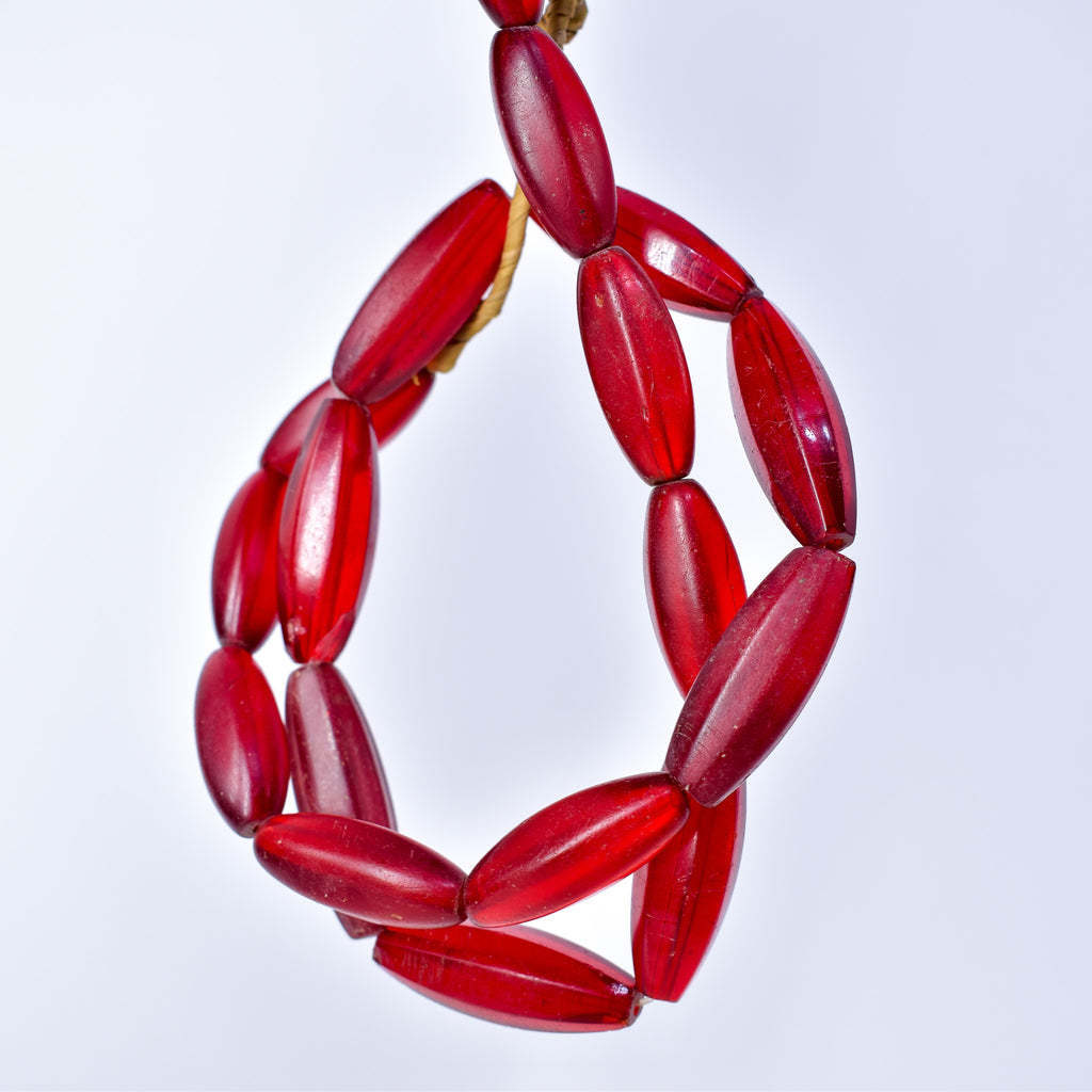 Bohemian Faceted Red Trade Beads