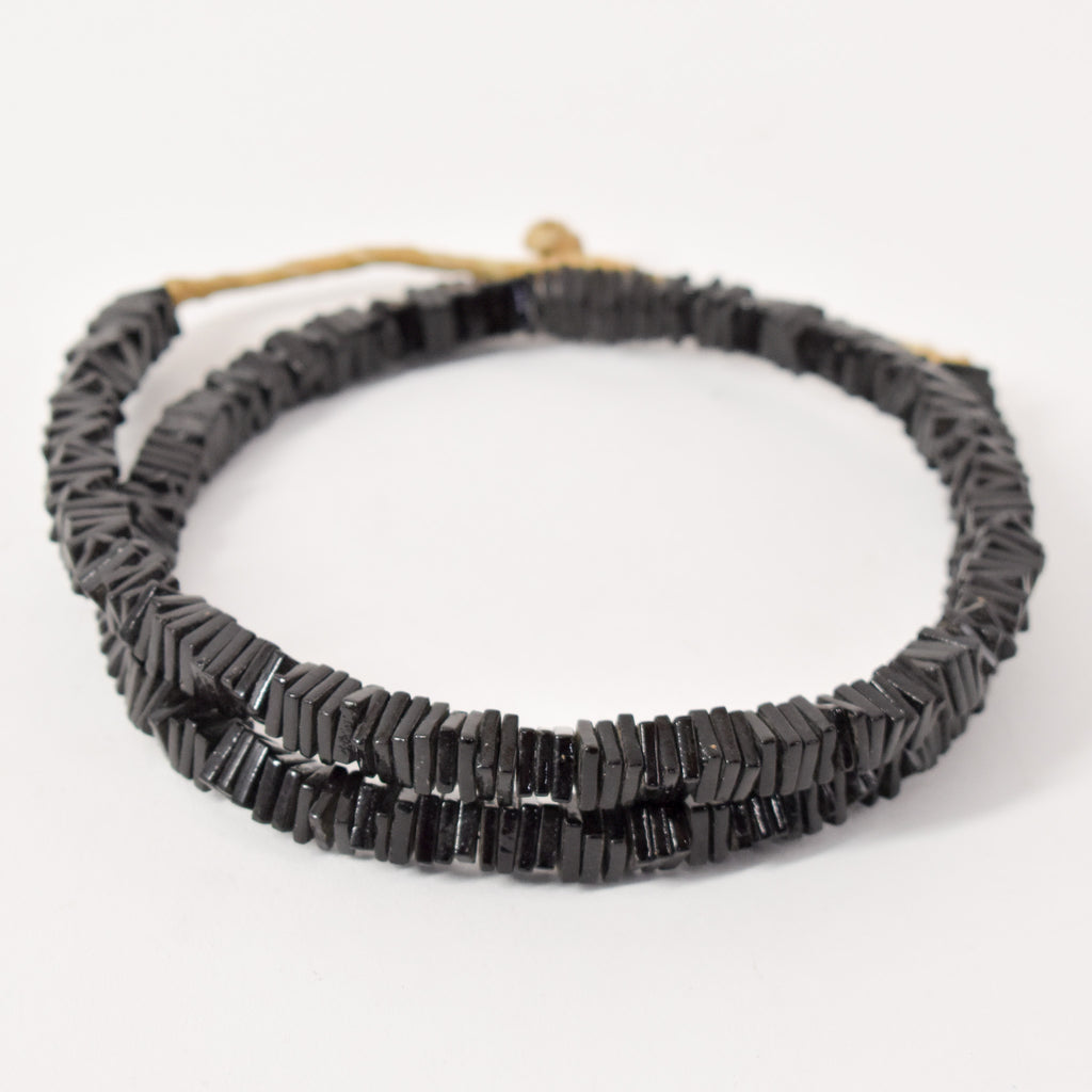 Bohemian Black Squares Trade Beads Czech