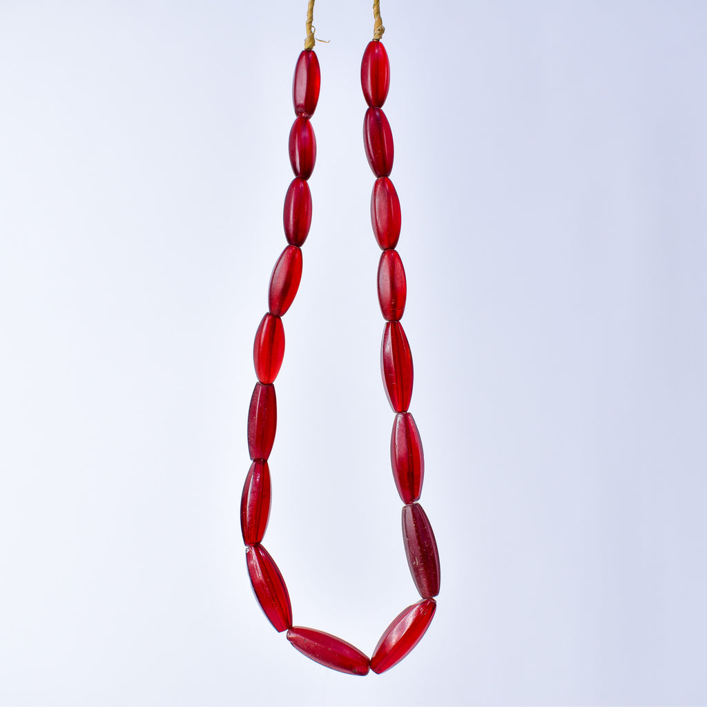 Bohemian Faceted Red Trade Beads