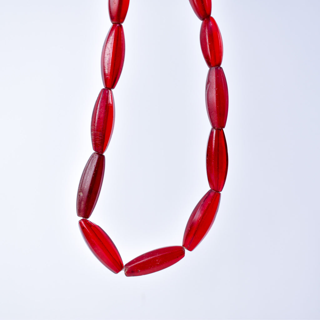 Bohemian Faceted Red Trade Beads