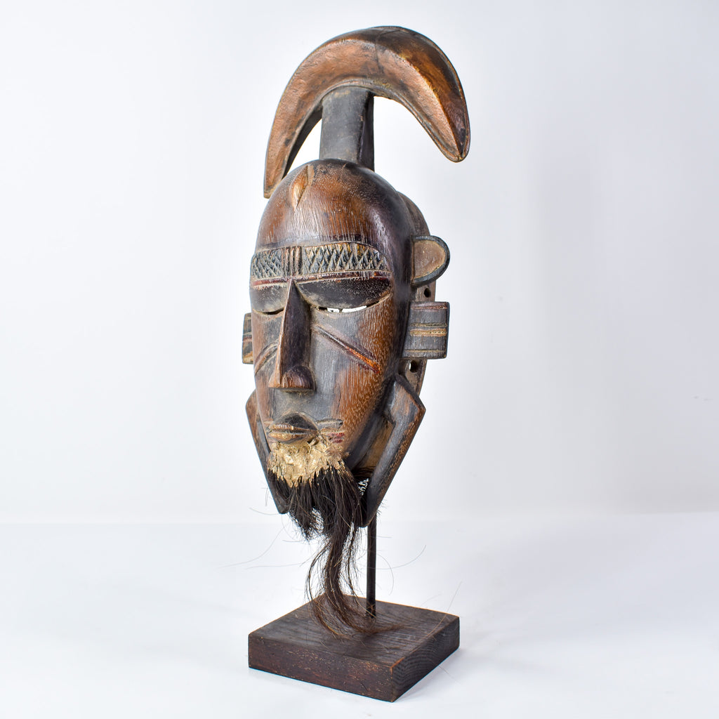 Djimini Ligbi Do Society Mask on Custom Stand Côte d'Ivoire