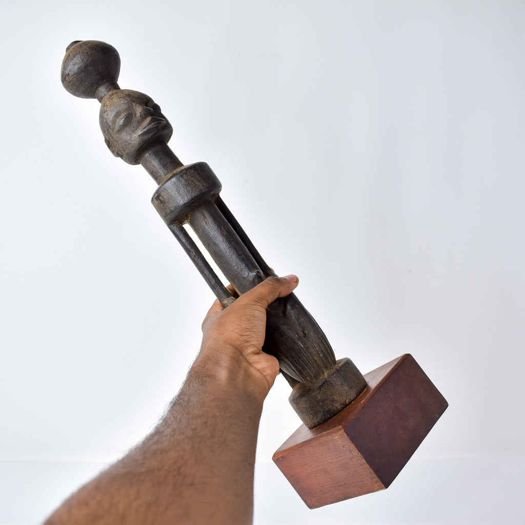Dogon Kneeling Figure on Custom Base Mali