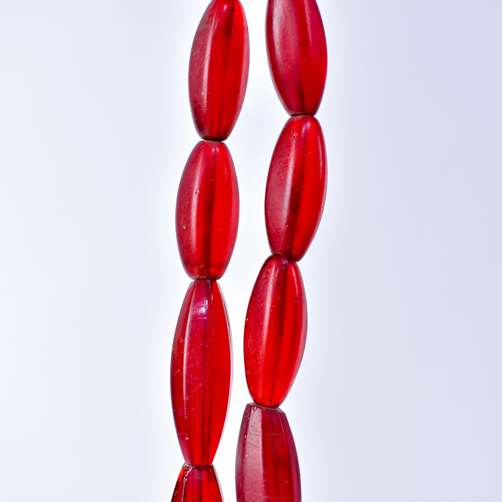 Bohemian Faceted Red Trade Beads