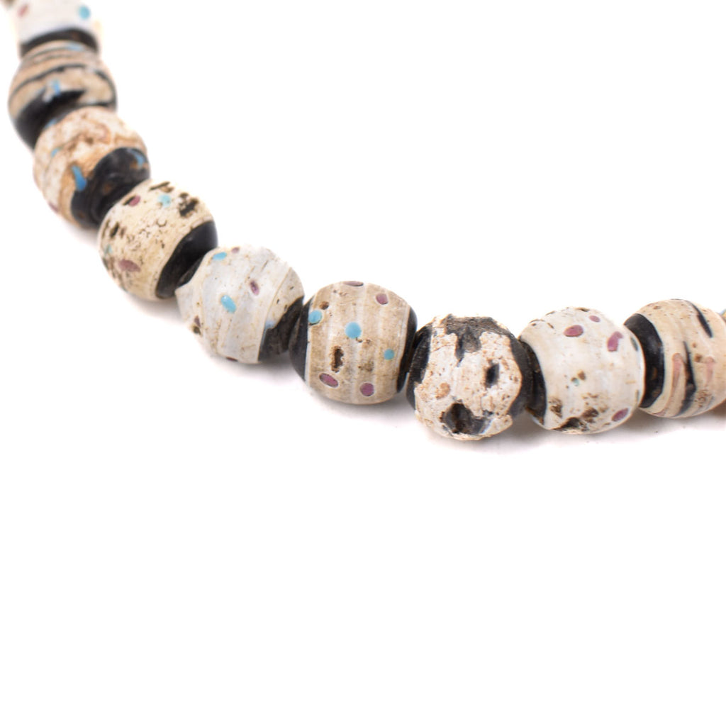 White Dotted Ethiopian Beads