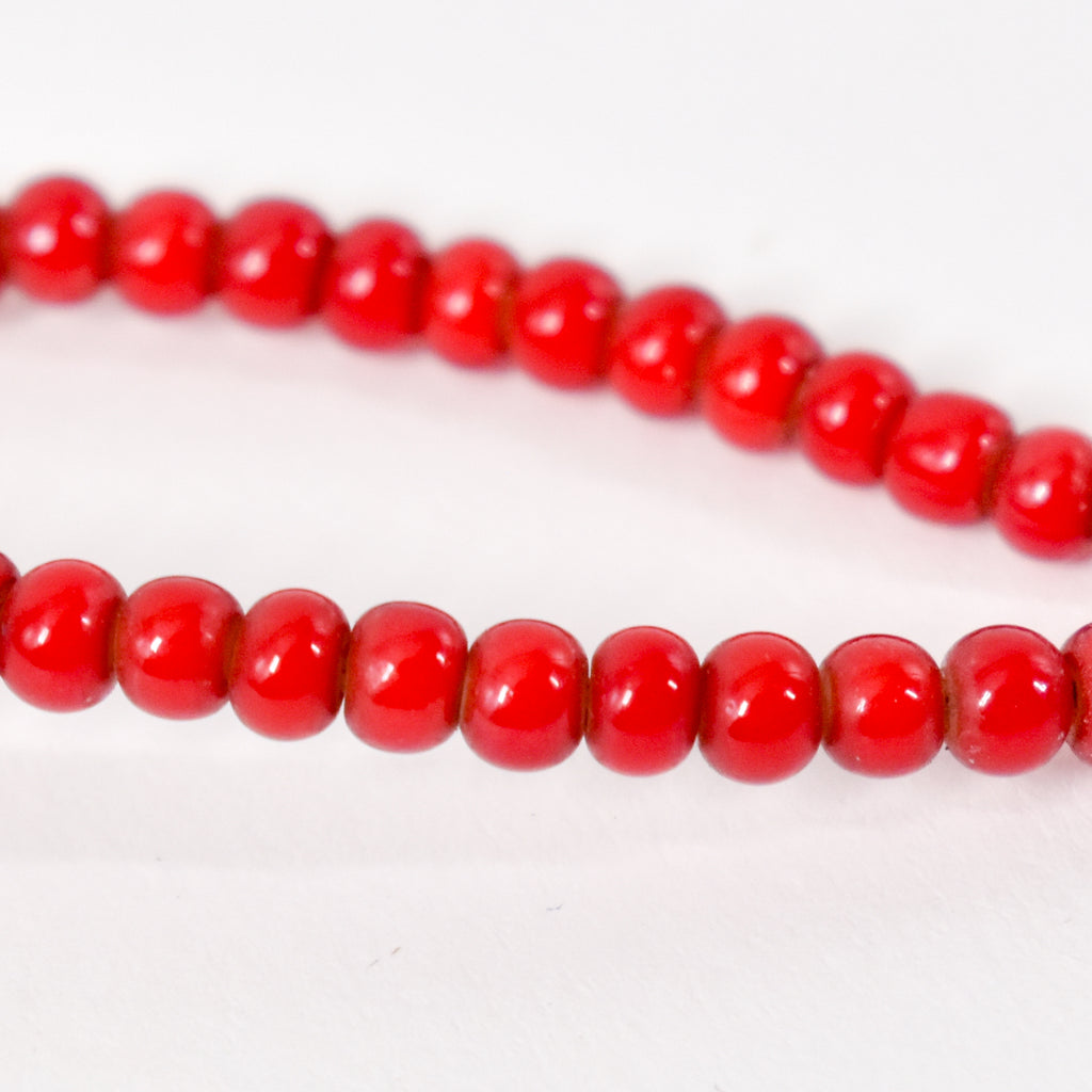 Red White Heart Venetian Trade Beads