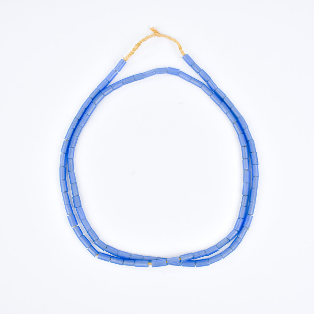 Bida Glass Blue Trade Beads Nigeria 40 Inch