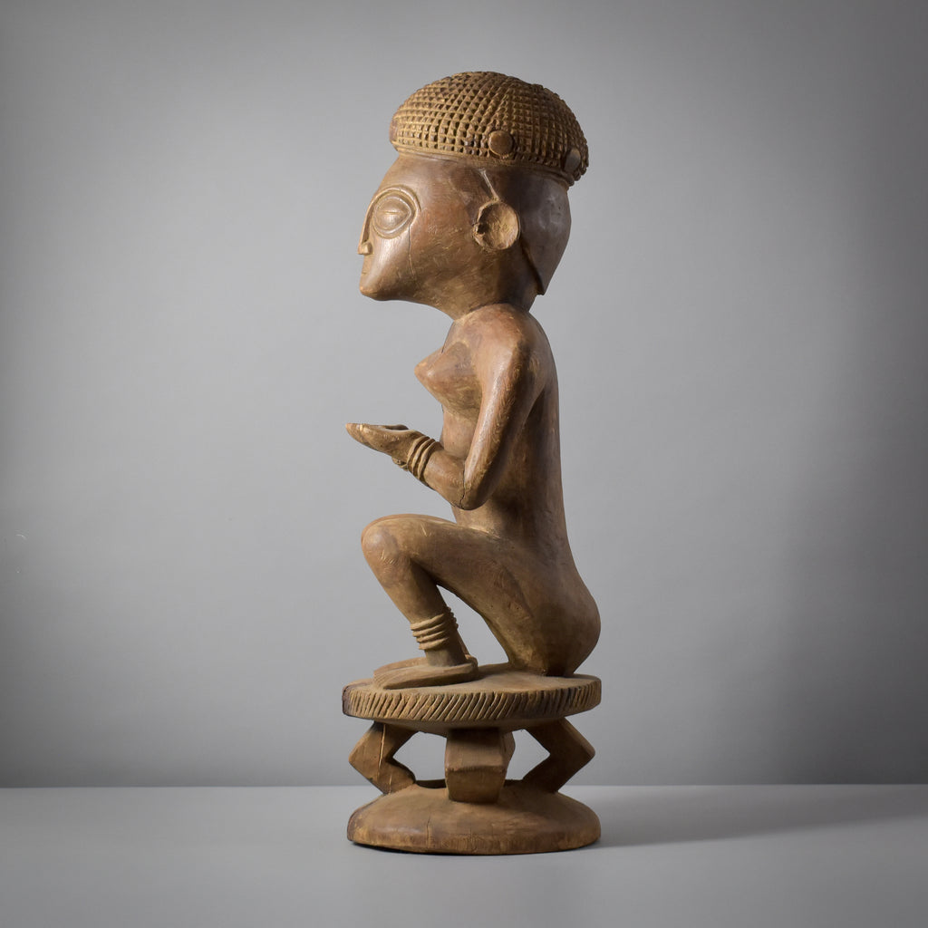 Chokwe Seated Female Ancestor Figure Angola 34 Inch