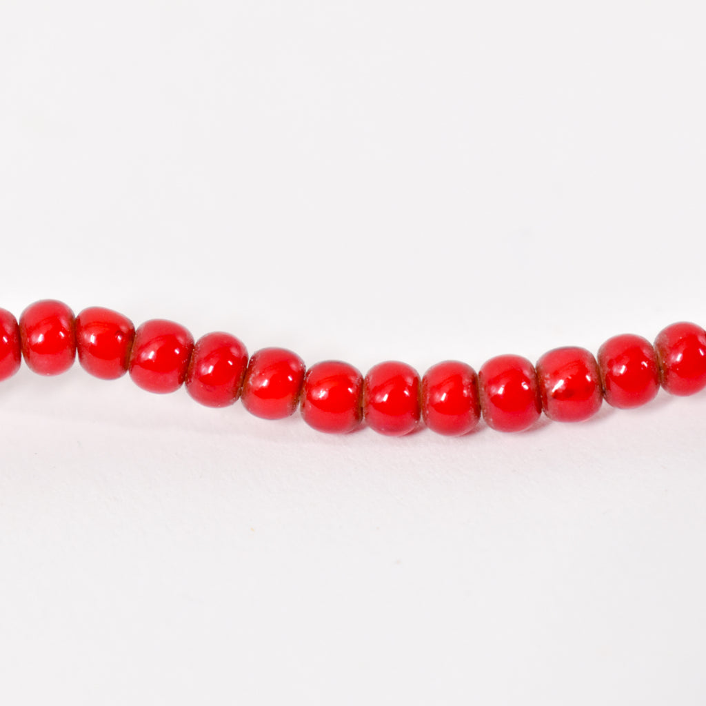 Red White Heart Venetian Trade Beads