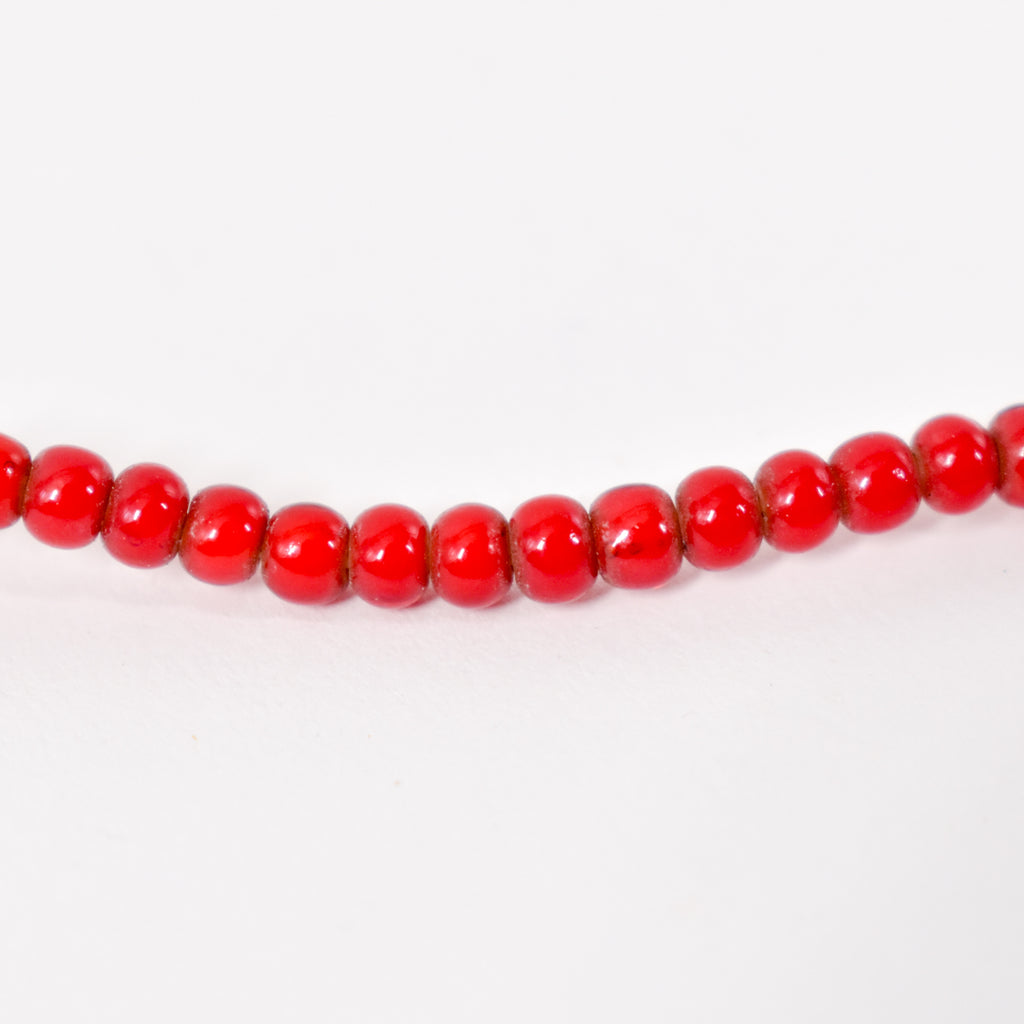 Red White Heart Venetian Trade Beads