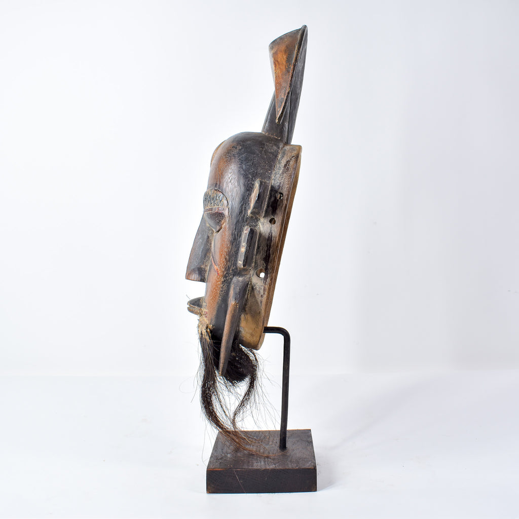 Djimini Ligbi Do Society Mask on Custom Stand Côte d'Ivoire
