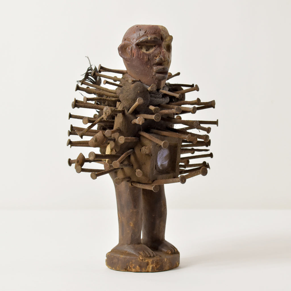 Bakongo Nkisi Power Nail Fetish Figure Congo