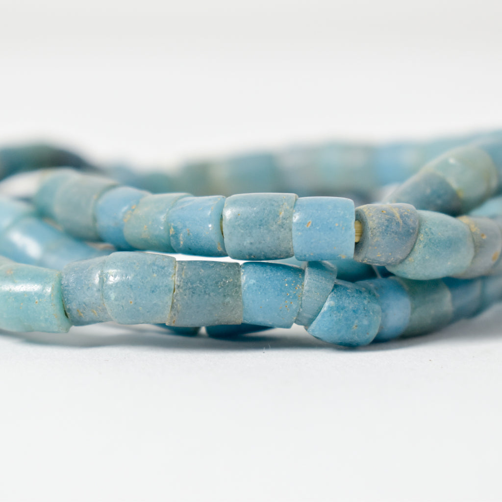 Old Turquoise Krobo Glass Beads Ghana