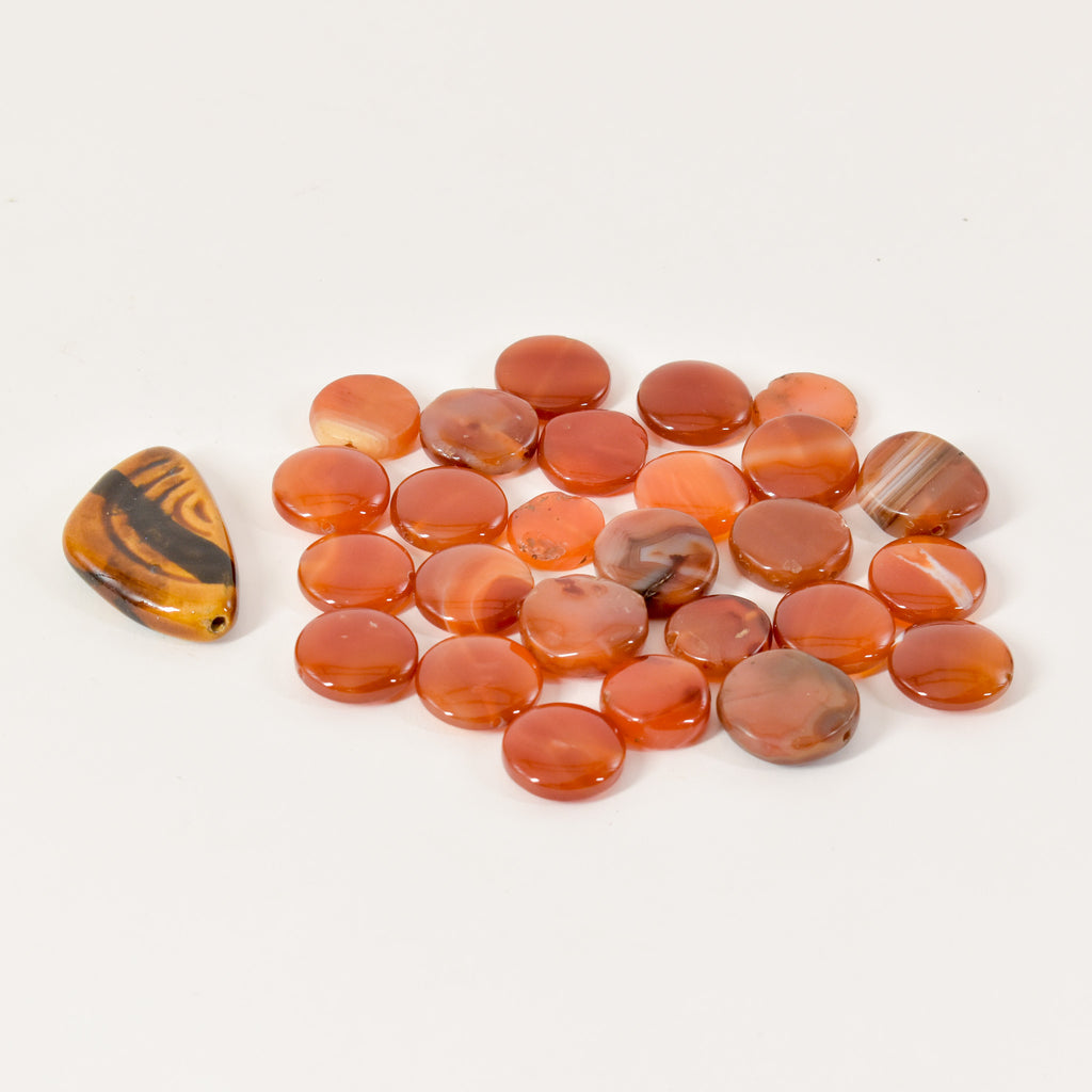 27 Carnelian Stone Beads Ruth Flynn Collection