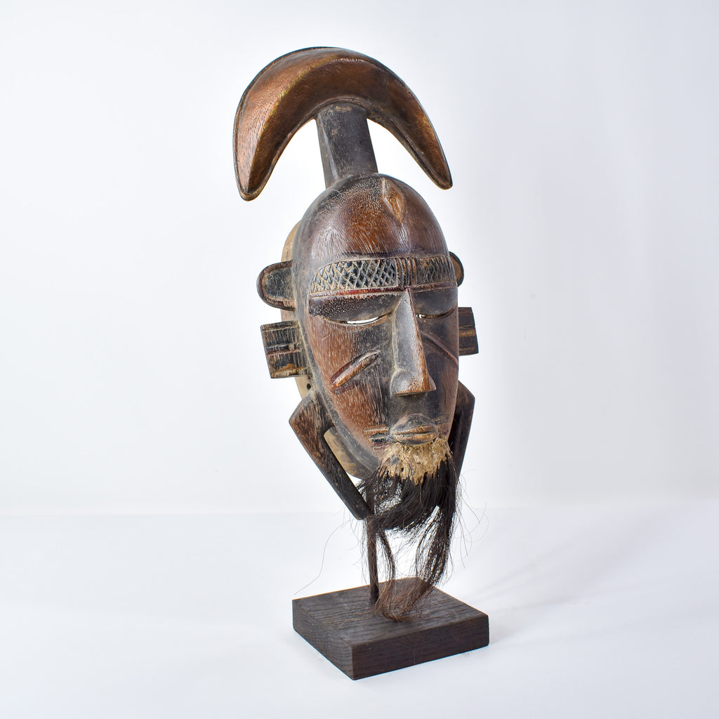 Djimini Ligbi Do Society Mask on Custom Stand Côte d'Ivoire