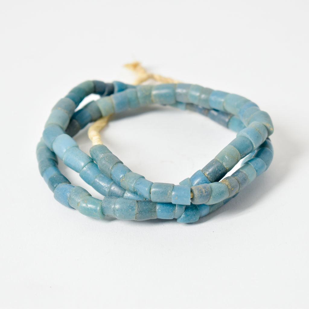 Old Turquoise Krobo Glass Beads Ghana