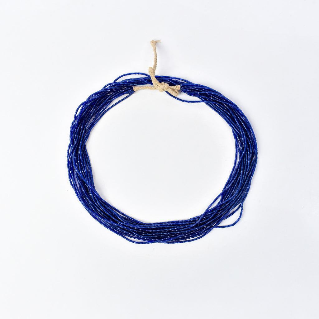 Baule Tamba Blue Seed Bead Necklace