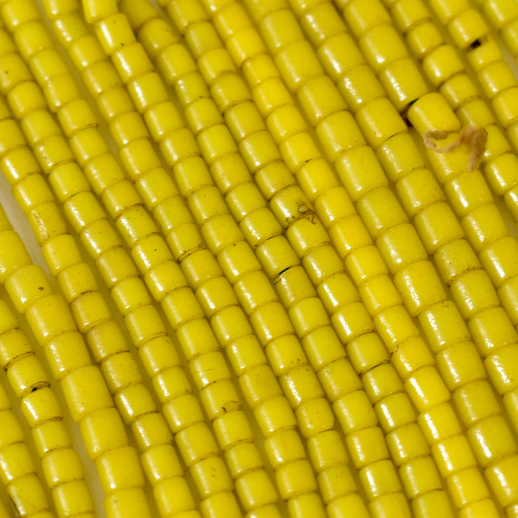 16 Yellow Tile Trade Beads