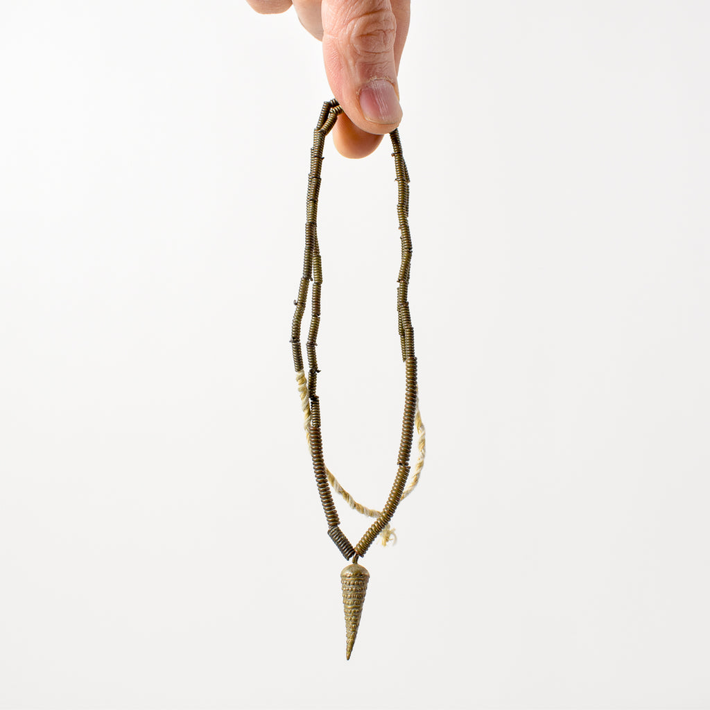 Metal Coil Beads with Raised Dot Pendant Ethiopia