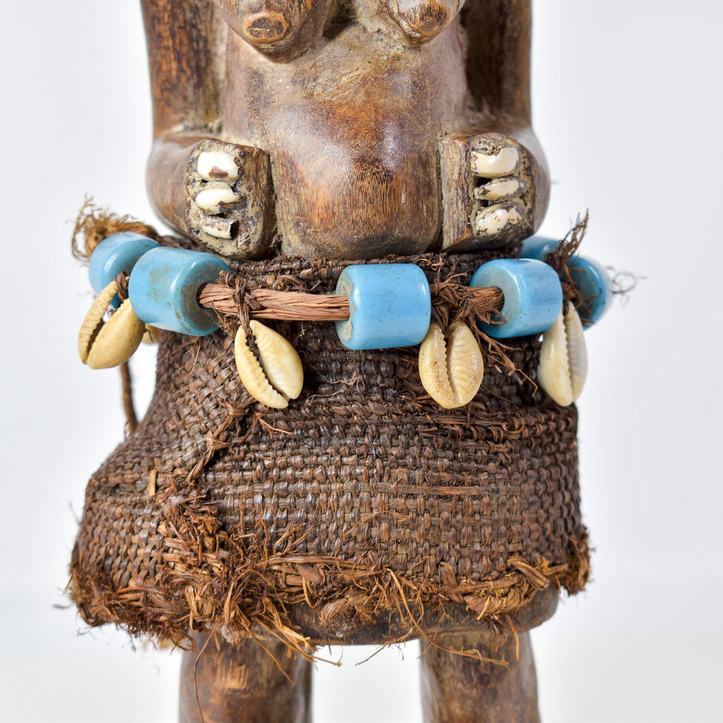 Songye Double Head Nkishi Power Fetish Figure on Custom Base Congo