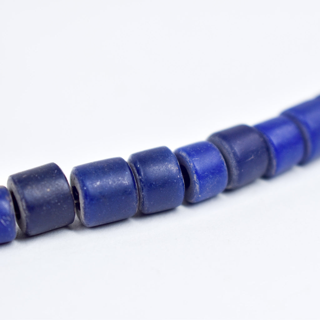 3 Strands Old Bohemian Flat Ended Blue Trade Beads Czech