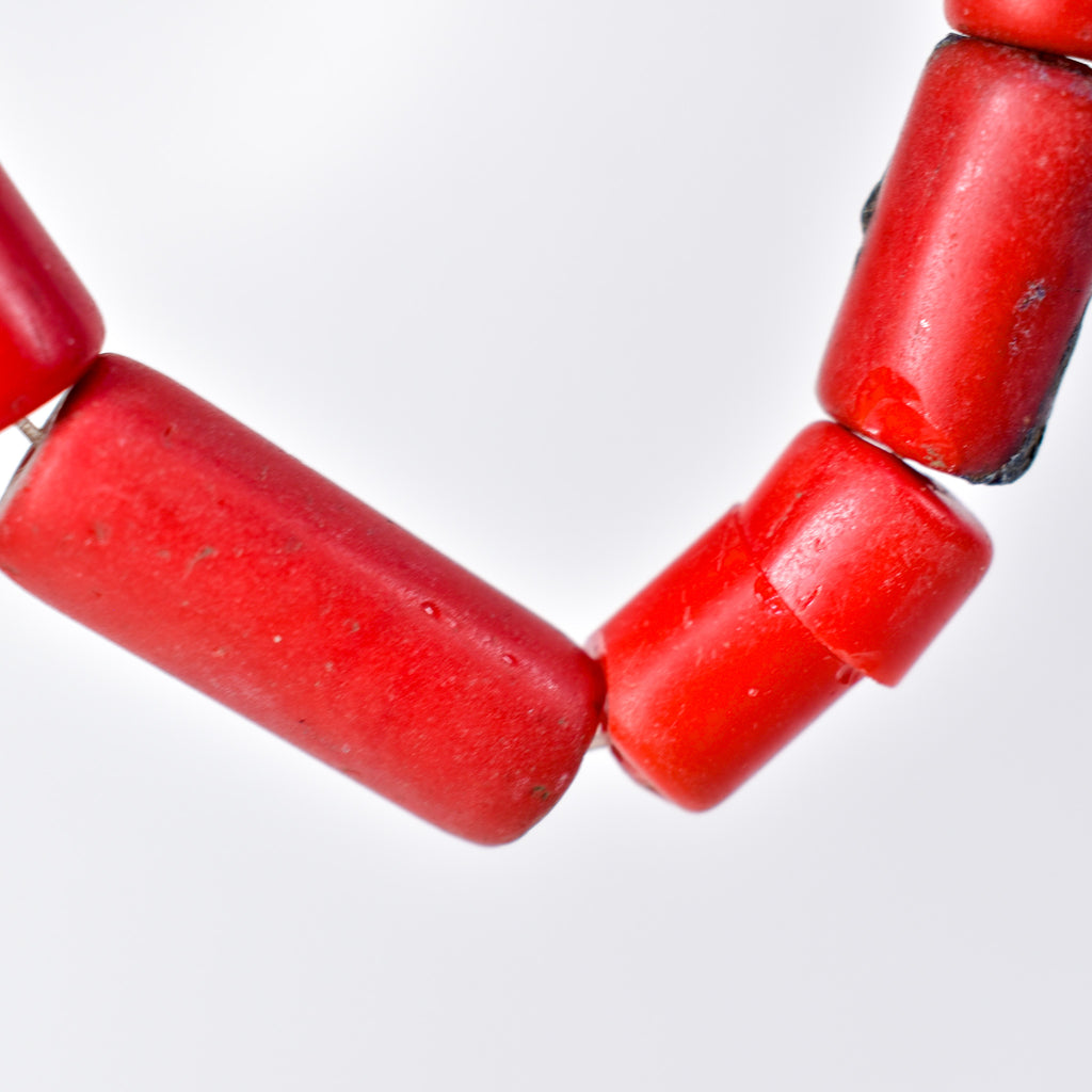 Old Bohemian Glass Red Trade Beads