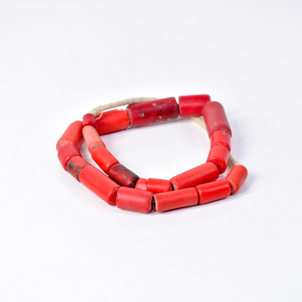 Old Bohemian Glass Red Trade Beads
