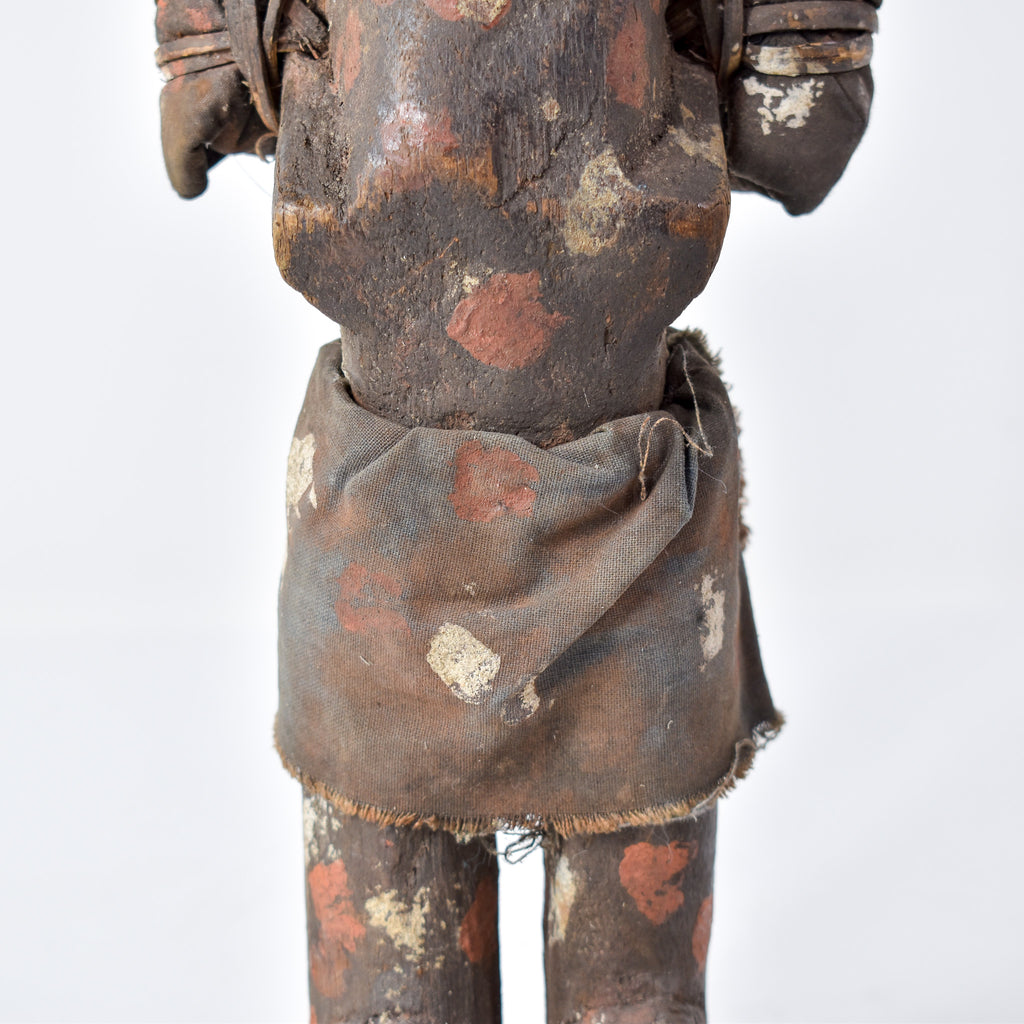 Lengola Standing Male Wood Figure with Feathers on Custom Base Congo