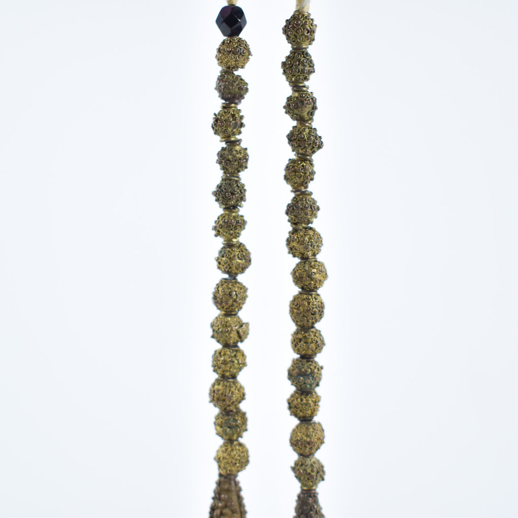 Yoruba Gilded Brass Raised Dot Trade Beads Nigeria