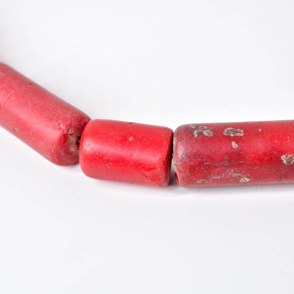 Old Bohemian Glass Red Trade Beads