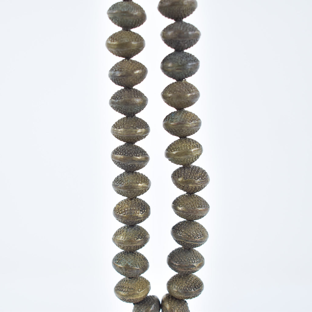 Yoruba Gilded Brass Raised Dot Trade Beads Nigeria