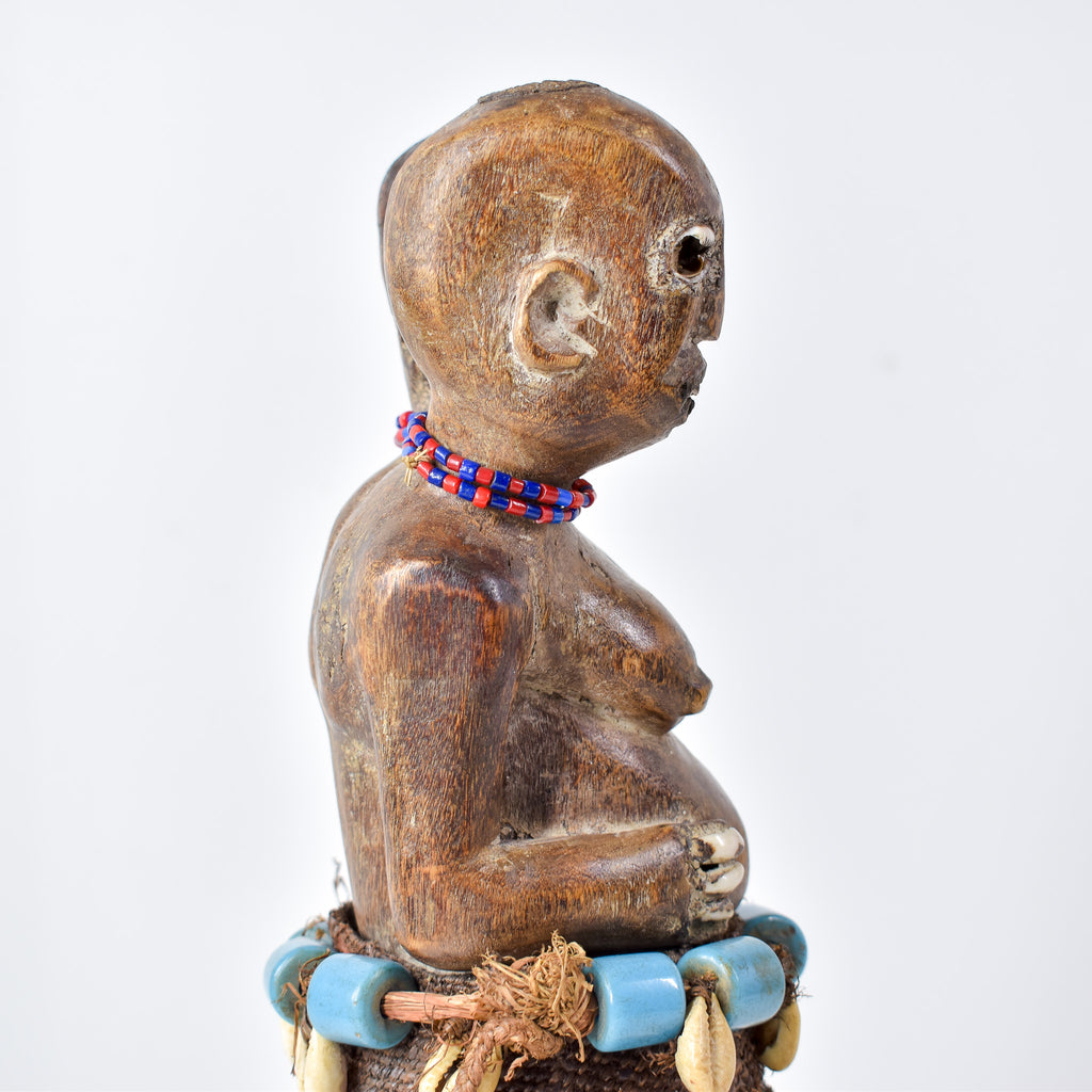 Songye Double Head Nkishi Power Fetish Figure on Custom Base Congo