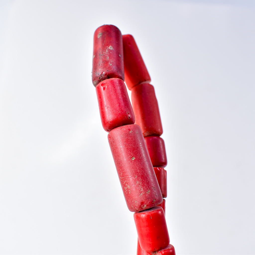 Old Bohemian Glass Red Trade Beads