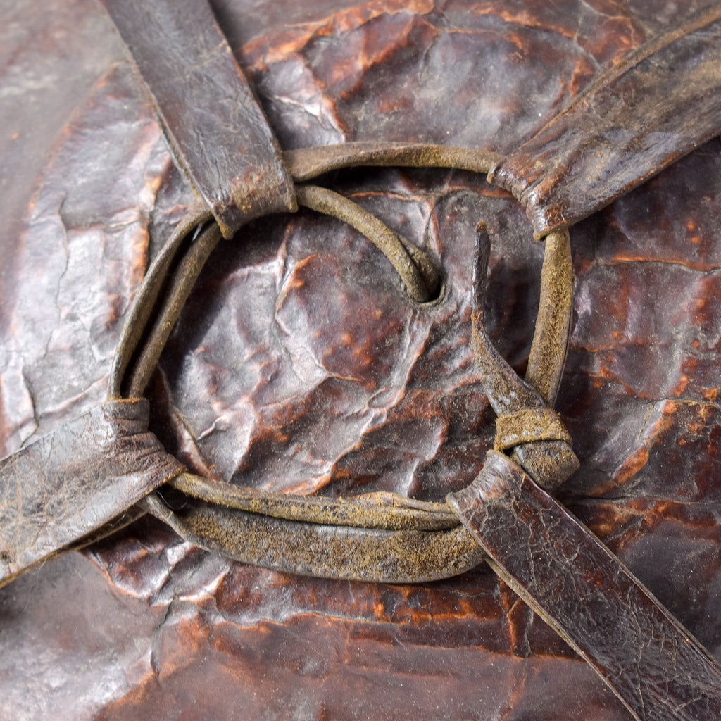 Mesob Lidded Leather Wrapped Bread Basket Ethiopia