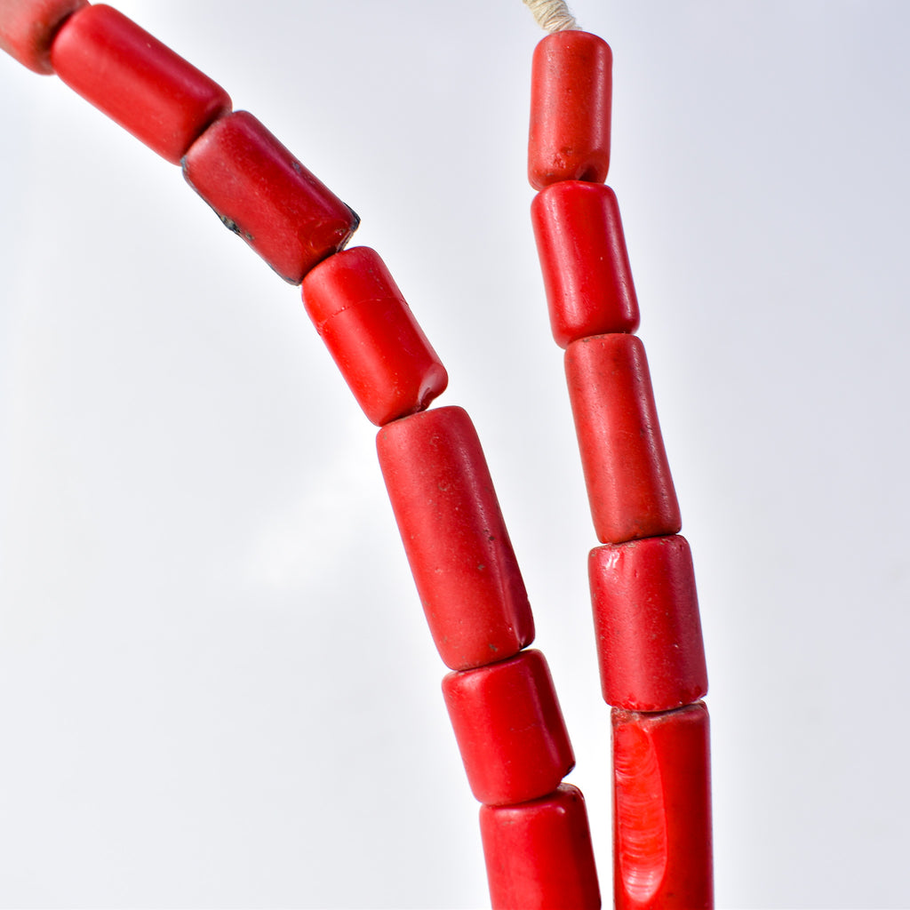 Old Bohemian Glass Red Trade Beads