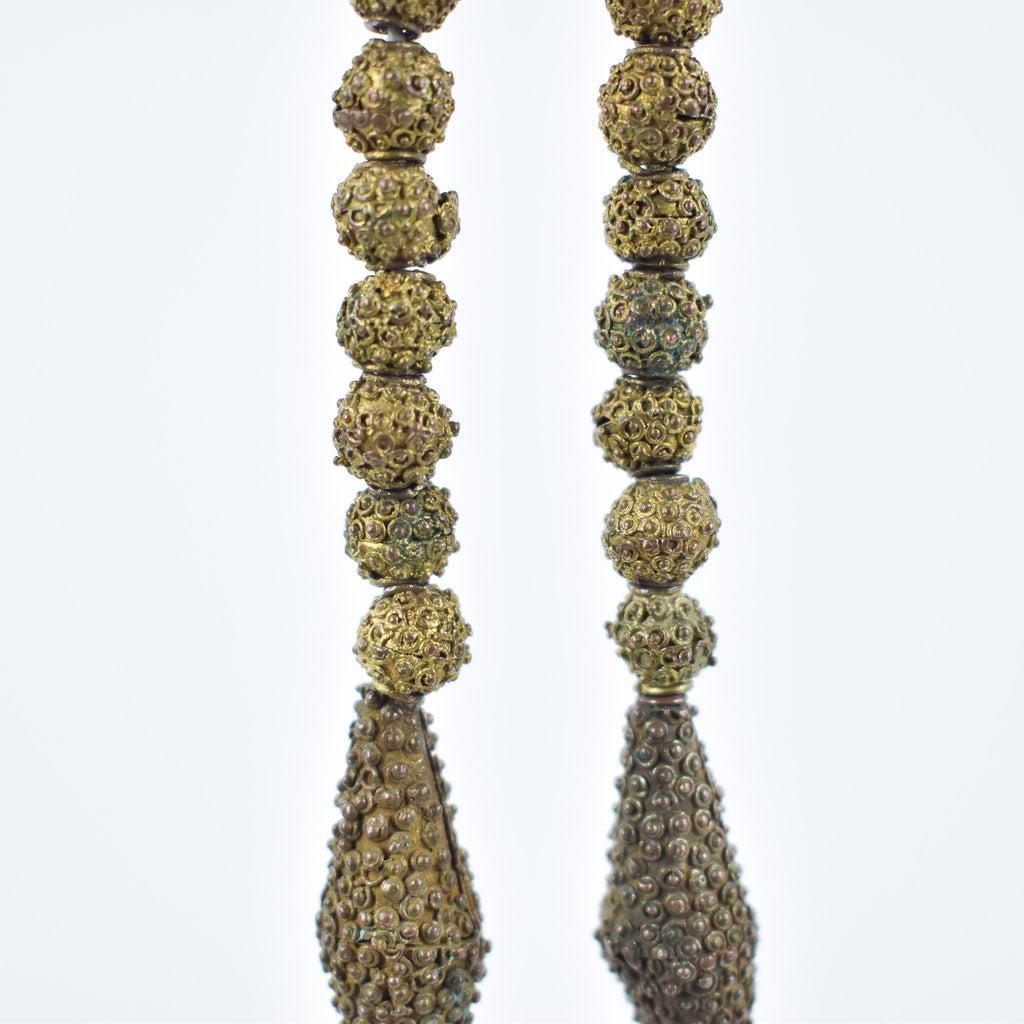 Yoruba Gilded Brass Raised Dot Trade Beads Nigeria