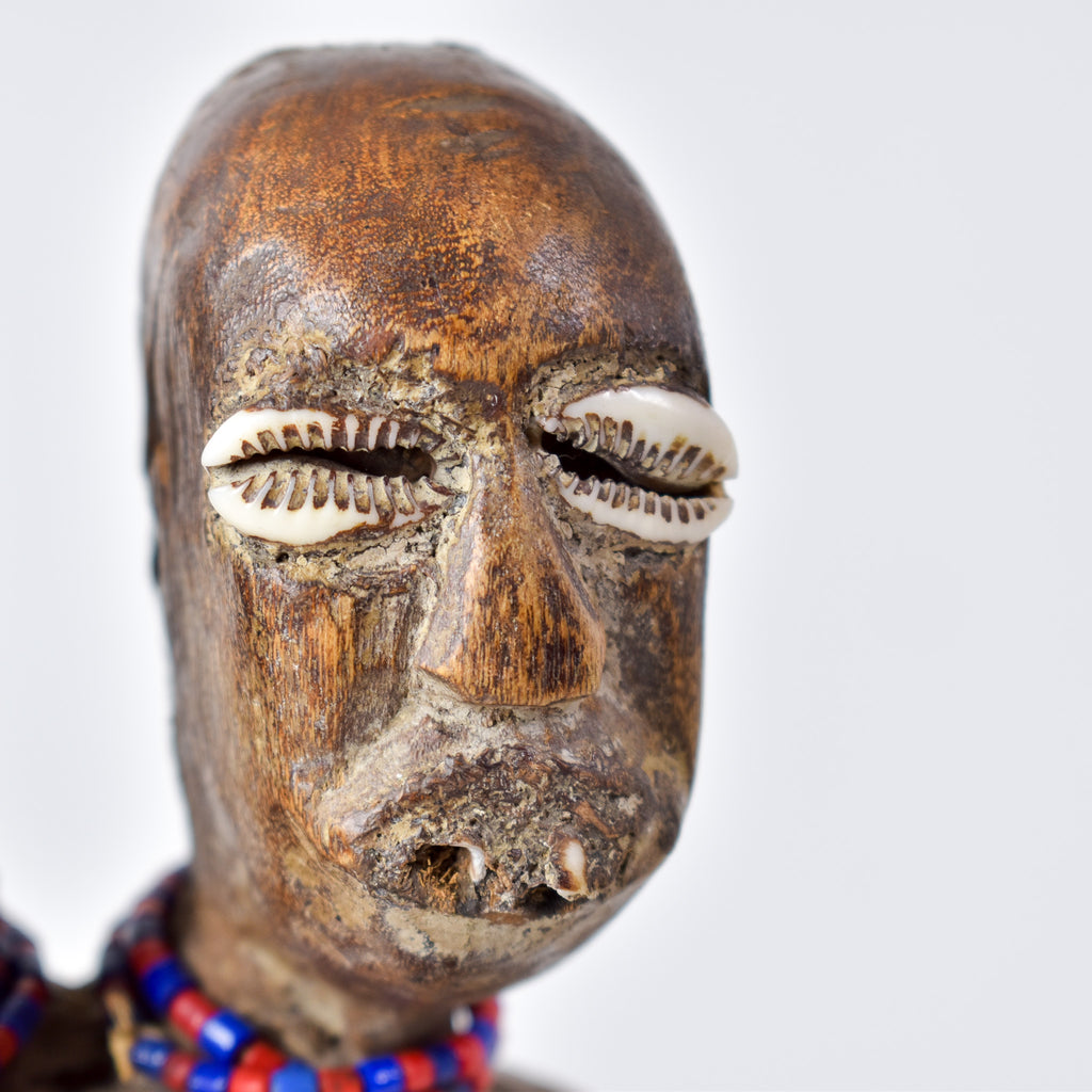 Songye Double Head Nkishi Power Fetish Figure on Custom Base Congo