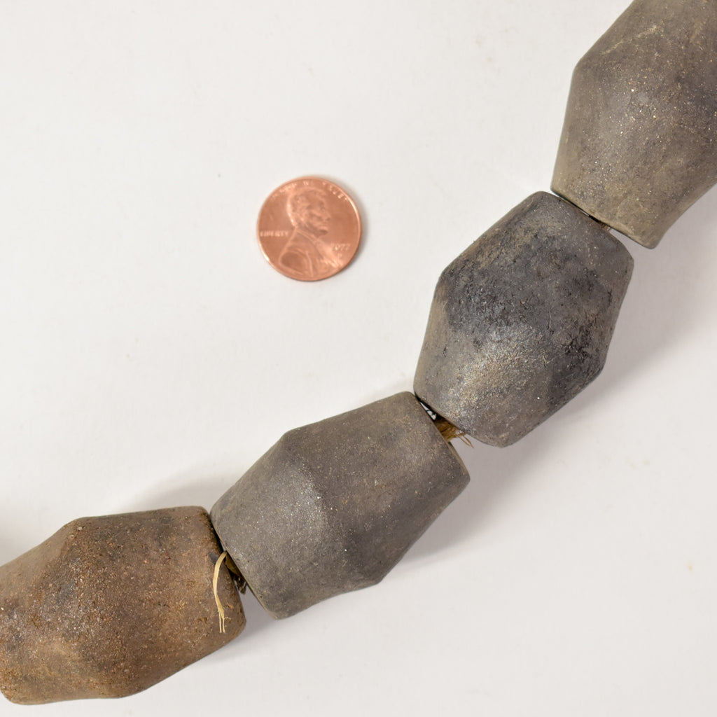 Tiv Spindle Whorl Large Trade Beads Nigeria 32 inch