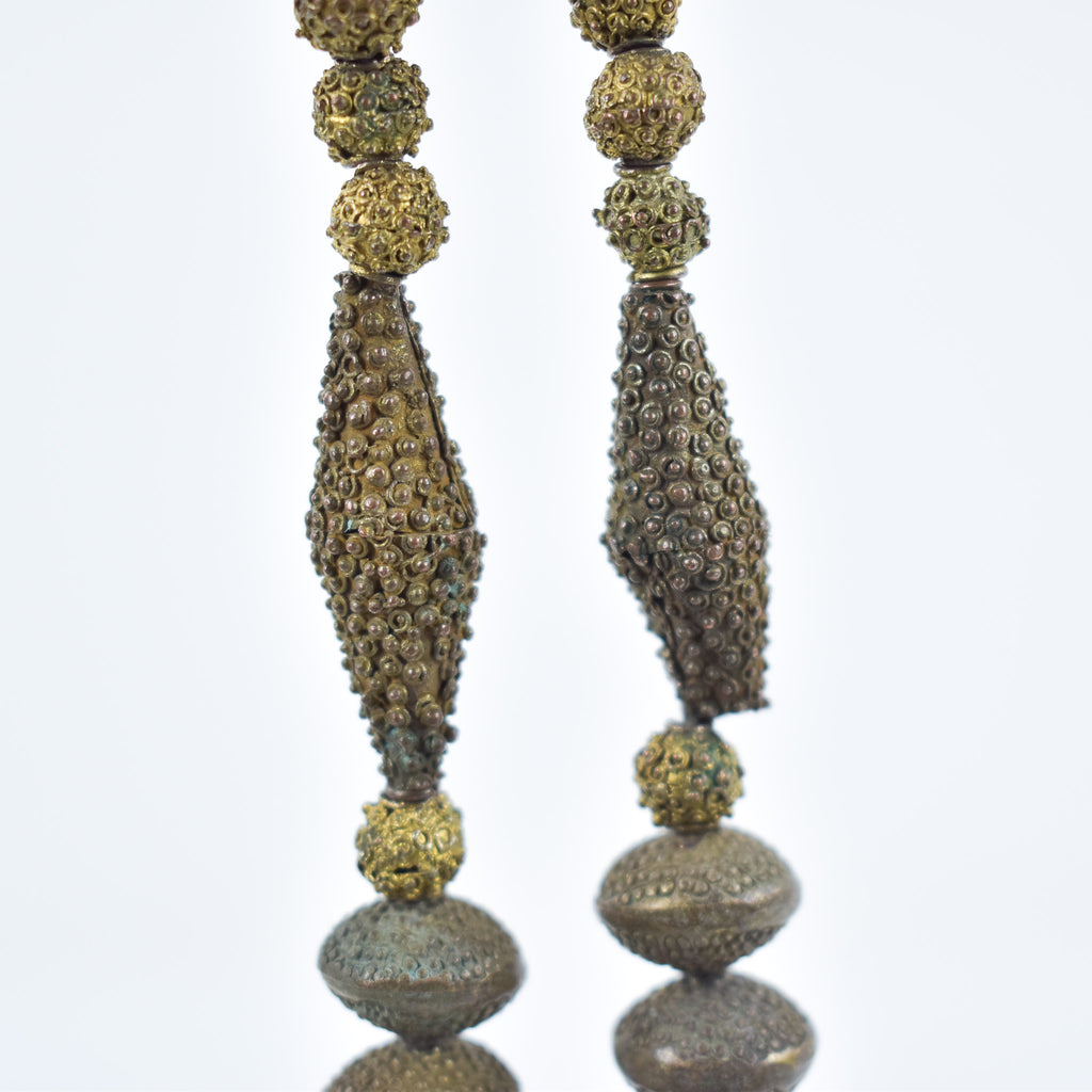 Yoruba Gilded Brass Raised Dot Trade Beads Nigeria