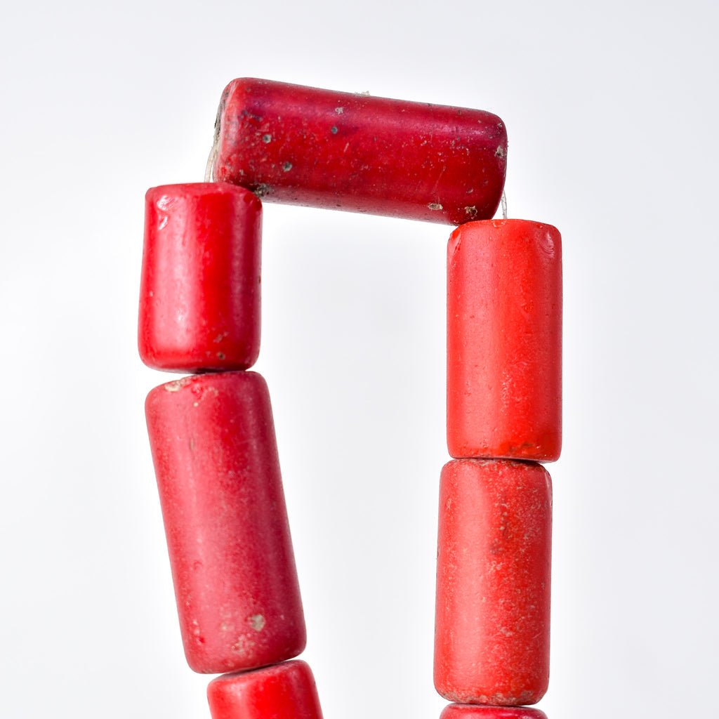 Old Bohemian Glass Red Trade Beads