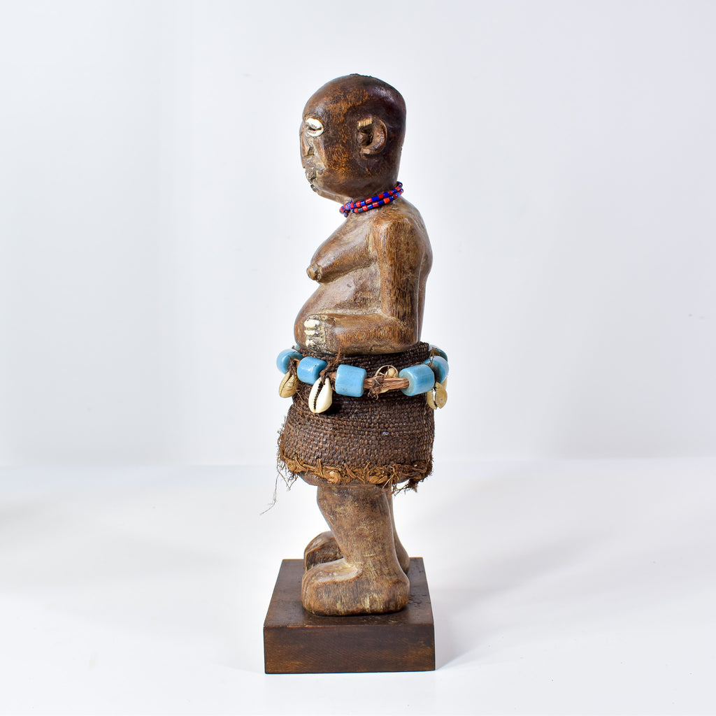 Songye Double Head Nkishi Power Fetish Figure on Custom Base Congo