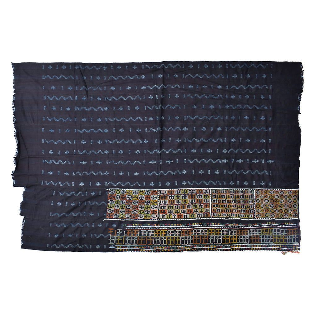 Wodaabe Bororo Indigo Embroidered Textile 41x64 inches