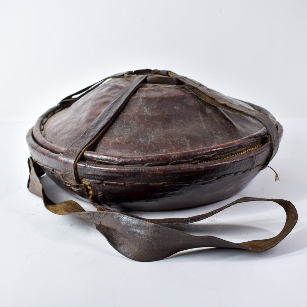 Mesob Lidded Leather Wrapped Bread Basket Ethiopia