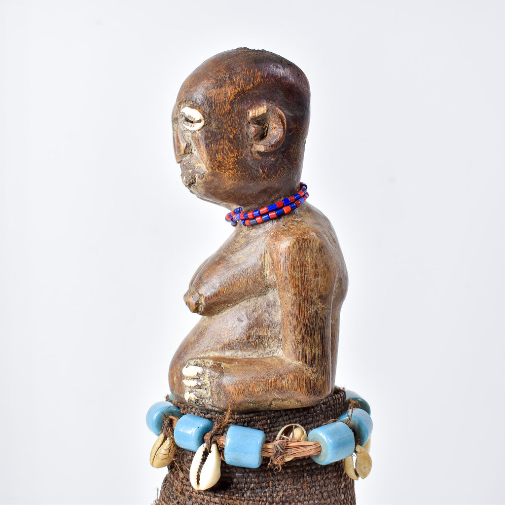 Songye Double Head Nkishi Power Fetish Figure on Custom Base Congo
