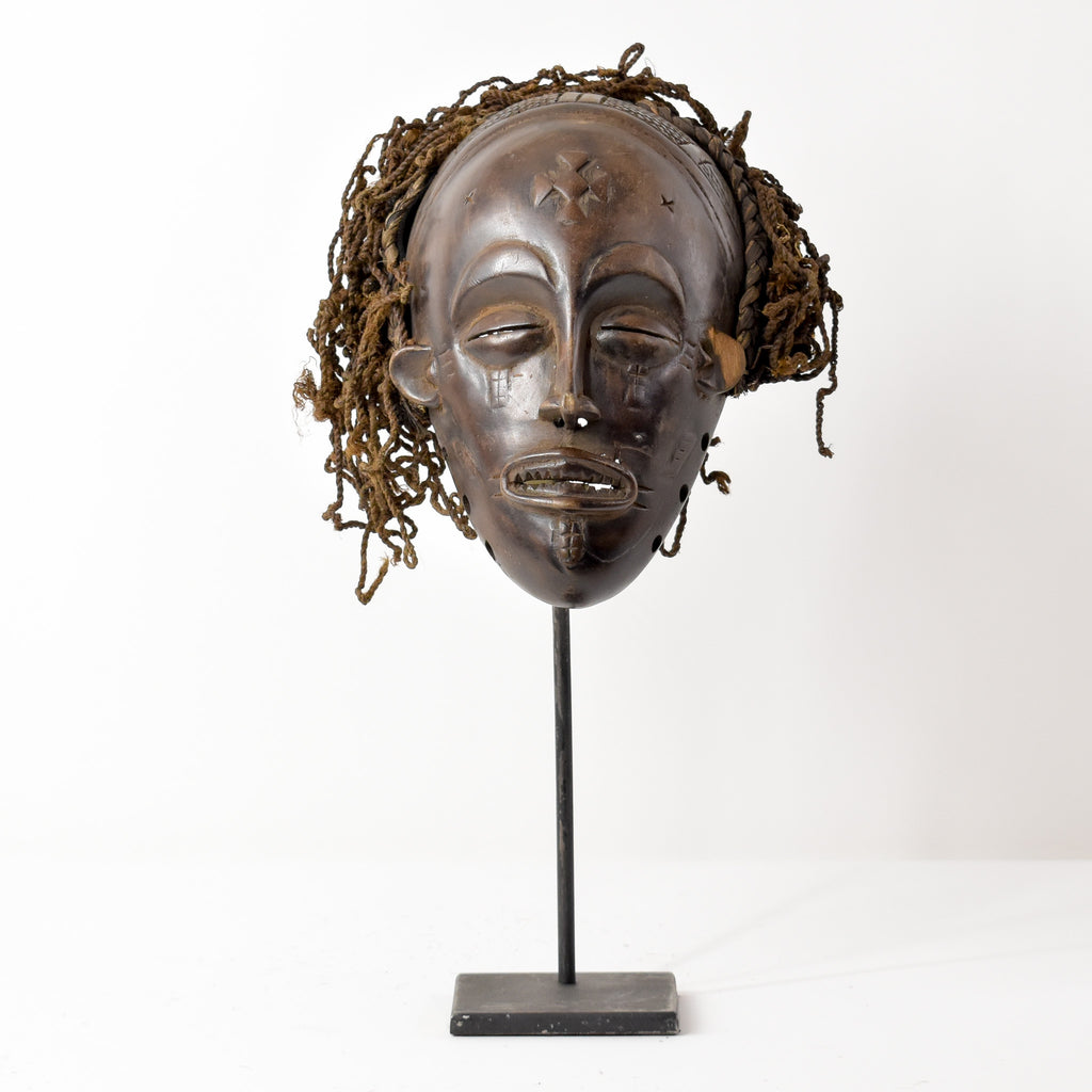 Chokwe Mask Mwana Pwo with Headdress Congo