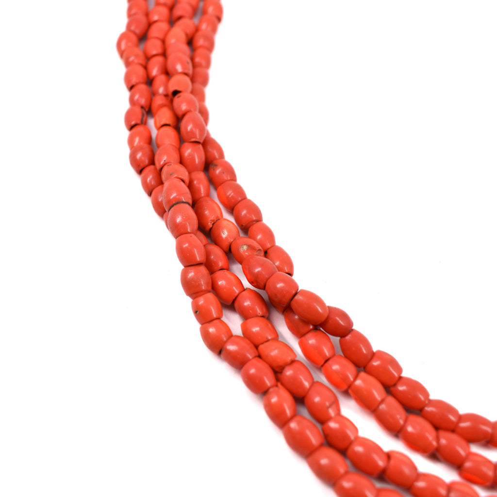 Red Baule Tamba Seed Bead Necklace